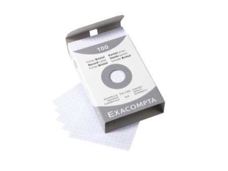 EXACOMPTA Fiches bristol, A5, quadrillé, blanc