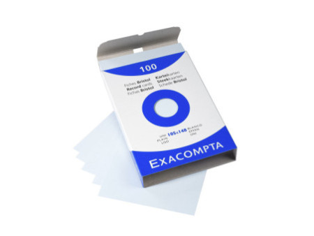 EXACOMPTA Fiches bristol, A6, uni, bleu azur