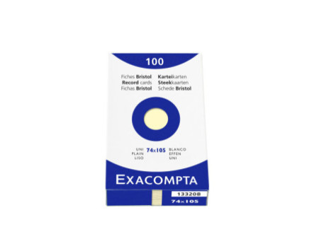 EXACOMPTA Fiches bristol, A7, uni, jaune