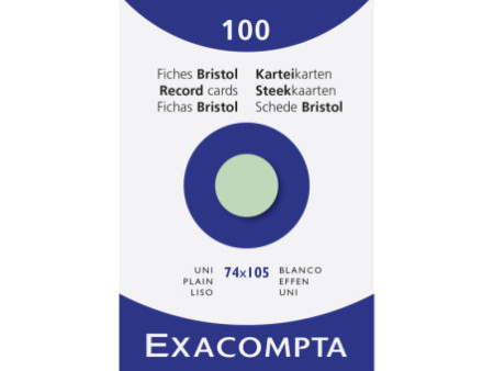 EXACOMPTA Fiches bristol, A7, uni, vert