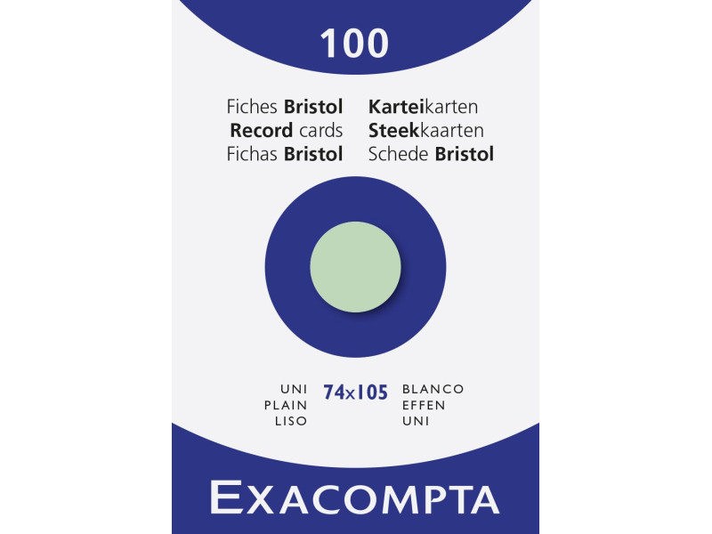 EXACOMPTA Fiches bristol, A7, uni, vert