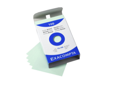 EXACOMPTA Fiches bristol, A7, uni, vert