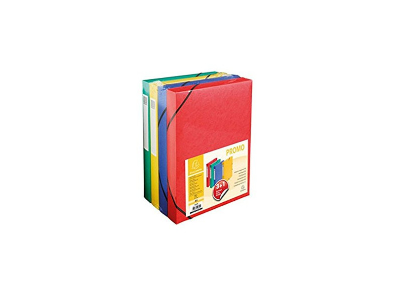 EXACOMPTA Boîte de classement pack promo 3+1, 40 mm, couleur