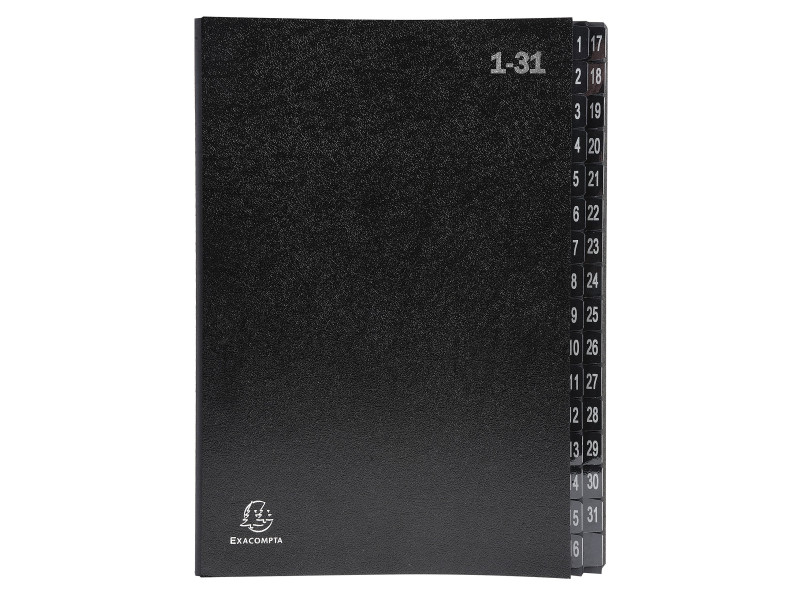 EXACOMPTA Trieur numérique, A4, 1-31, 32 compartiments, noir