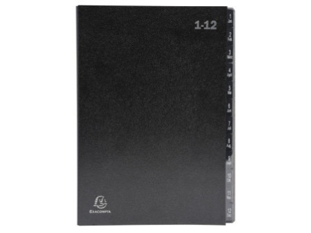EXACOMPTA Trieur numérique, A4, 1-12, 12 compartiments, noir