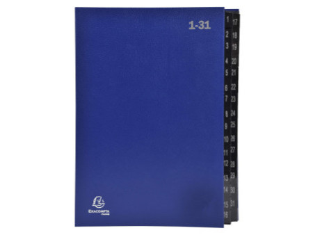 EXACOMPTA Trieur numérique, A4, 1-31, 32 compartiments, bleu
