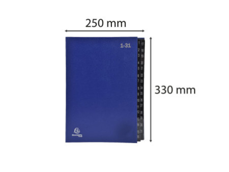 EXACOMPTA Trieur numérique, A4, 1-31, 32 compartiments, bleu