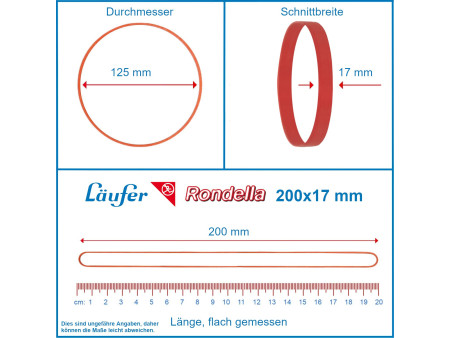 Läufer Bracelet élastique RONDELLA, 200 x 17 mm, 1.000 g