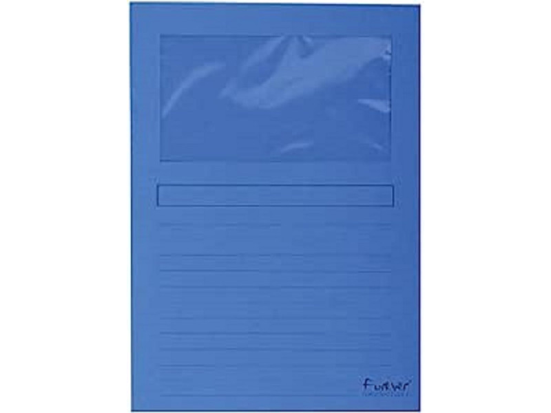 EXACOMPTA Chemise à fenêtre FOREVER, A4, 130 g/m2,bleu foncé