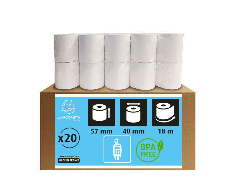 EXACOMPTA Bobines thermiques pour caisses, 57 mm x 18 m