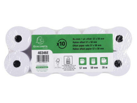EXACOMPTA Bobine pour caisses, 57 mm x 20 m x 12 mm