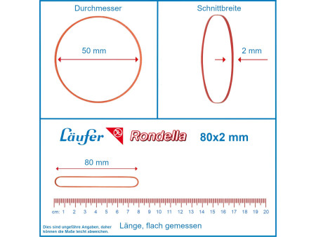 Läufer Bracelet élastique RONDELLA, 80 x 2 mm, 1.000 g
