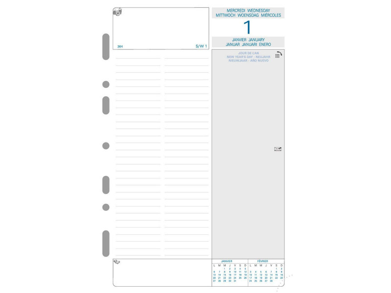 EXACOMPTA Recharge journalier Exatime 21, 2026, 1er semestre