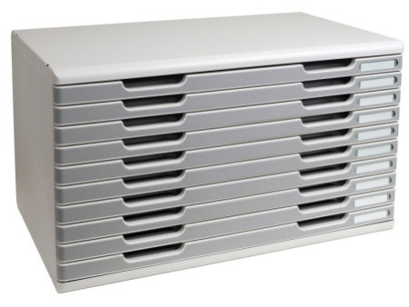 EXACOMPTA Module de classement MODULO A3, 10 tiroirs, gris