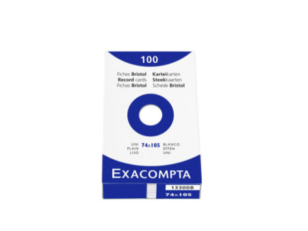 EXACOMPTA Fiches bristol, A7, uni, blanc