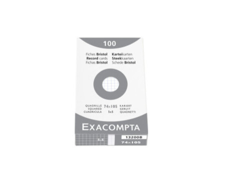 EXACOMPTA Fiches bristol, A7, quadrillé, blanc