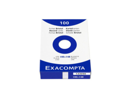 EXACOMPTA Fiches bristol, A6, uni, blanc