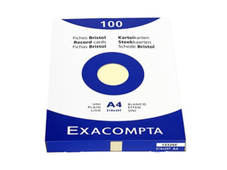 EXACOMPTA Fiches bristol, A4, uni, jaune