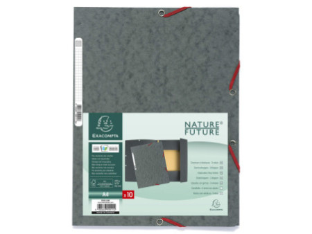 EXACOMPTA Chemise à élastiques, A4, carton, gris