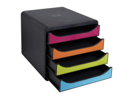 EXACOMPTA Module de classement BIG-BOX, 4 tiroirs, arlequin