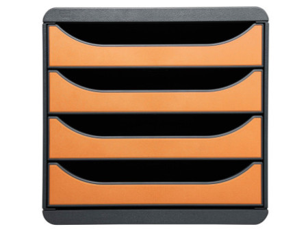 EXACOMPTA Module de classement BIG-BOX, 4 tiroirs, tangerine