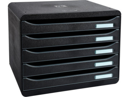 EXACOMPTA Module de classement BIG-BOX PLUS, 5 tiroirs, noir