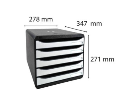 EXACOMPTA Module de classement BIG-BOX PLUS, 5 tiroirs,blanc