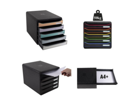 EXACOMPTA Module de classement BIG-BOX PLUS, 5 tiroirs, noir