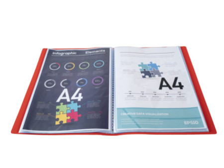 EXACOMPTA Protège-documents, A4, PP, 40 pochettes, rouge