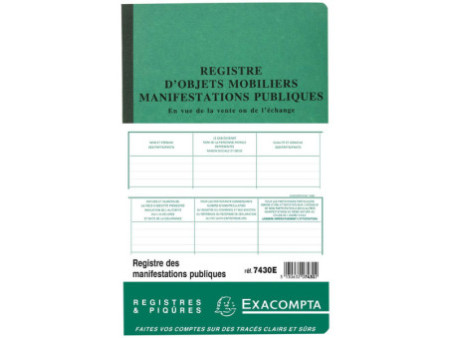 EXACOMPTA Piqûre 'Registre d'Objets Mobiliers', 320 x 195 mm
