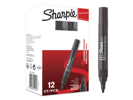Sharpie Marqueur permanent M15, pointe ogive, noir