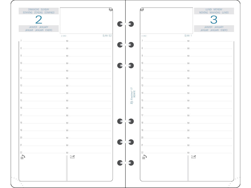 EXACOMPTA Recharge pour organiseur 'Exatime 17', 2026