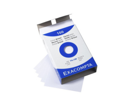 EXACOMPTA Fiches bristol, 125 x 200 mm, uni, blanc