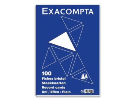 EXACOMPTA Fiches bristol, 125 x 200 mm, quadrillé, blanc
