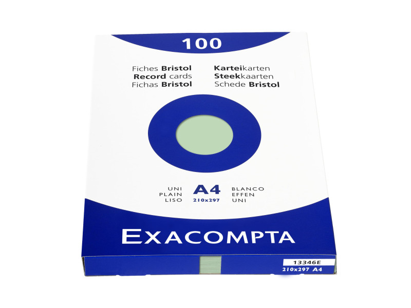 EXACOMPTA Fiches bristol, A4, uni, vert