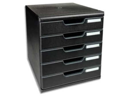 EXACOMPTA Module de classement MODULO A4 ECOBlack, 5 tiroirs