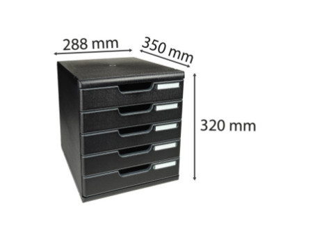EXACOMPTA Module de classement MODULO A4 ECOBlack, 5 tiroirs