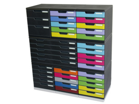 EXACOMPTA Module de classement MODULO A4 ECOBlack, 5 tiroirs