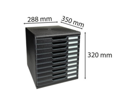 EXACOMPTA Module de classement MODULO A4 ECOBlack 10 tiroirs