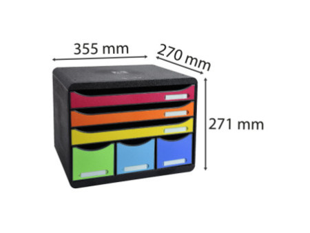 EXACOMPTA Module de classement STORE-BOX MAXI, 6 tiroirs