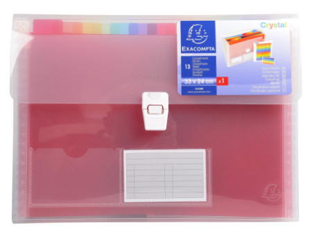 EXACOMPTA Trieur valisette Crystal, 13 compartiments