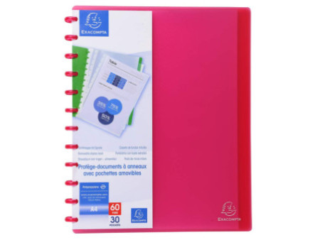 EXACOMPTA Protège-documents, A4, 30 pochettes, rouge