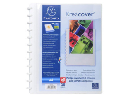 EXACOMPTA Protège-documents, A4, 30 pochettes, blanc