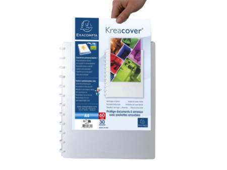 EXACOMPTA Protège-documents, A4, 30 pochettes, blanc