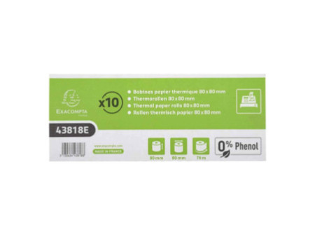 EXACOMPTA Bobine thermique pour caisse, 80 mm x 76 m