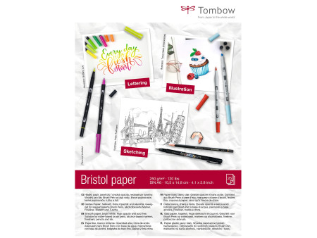 Tombow Bloc de papier dessin 'Bristol', A6, uni, 250 g/m2