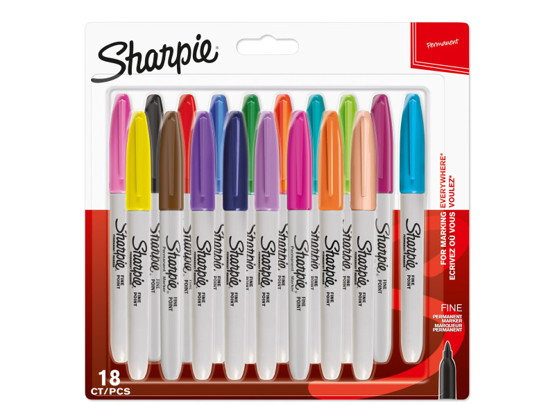 Sharpie Marqueur permanent FINE, blister de 18
