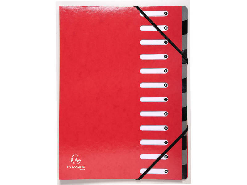 EXACOMPTA Trieur Iderama, 12 compartiments, rouge