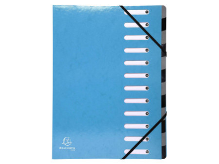 EXACOMPTA Trieur Iderama, 12 compartiments, bleu clair