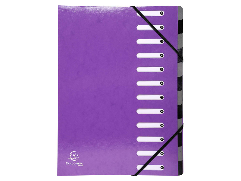 EXACOMPTA Trieur Iderama, 12 compartiments, violet